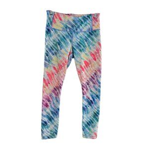 Athleta Leggings Womens Small Blue Tie Dye Rainbow 7/8‎ Tight Love Proudly